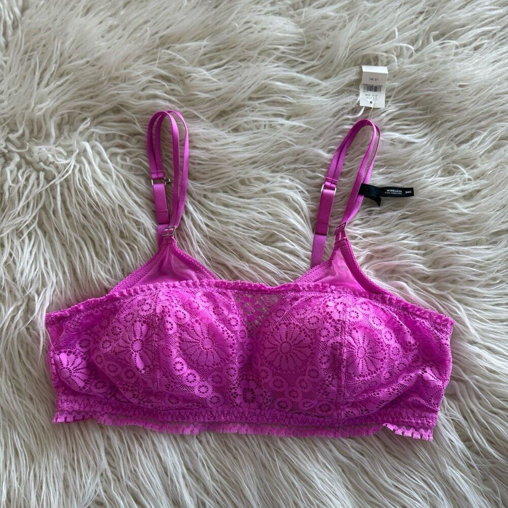 aerie Hot Pink Lace Bralette